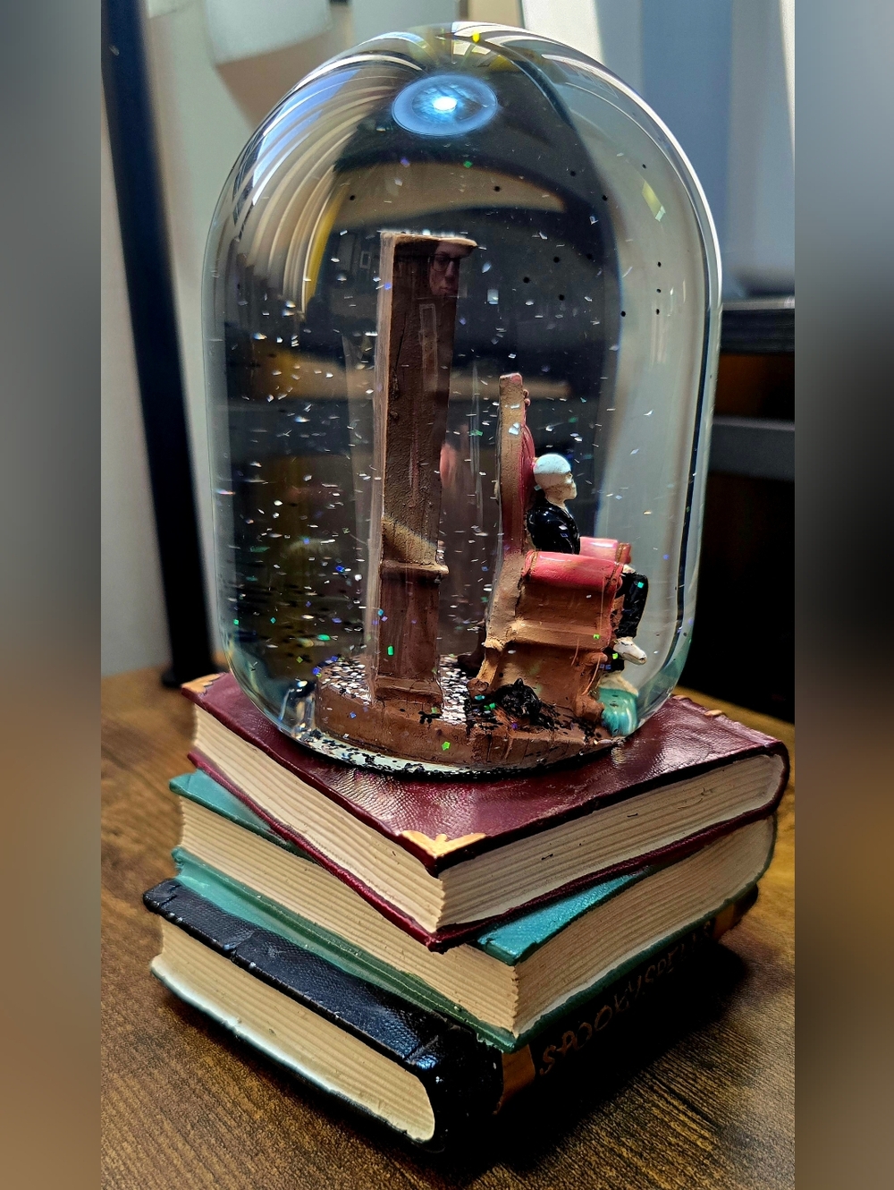 Broomstick Blvd Halloween Skeleton musical snow globe, Curses Potions Spell Book - Picture 6 of 10